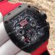 2017 Fake Richard Mille RM011 Chronograph Watch Black Case Red rubber  (2)_th.jpg